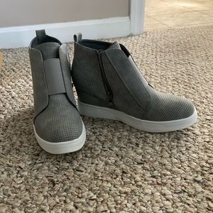Wedge sneaker booties